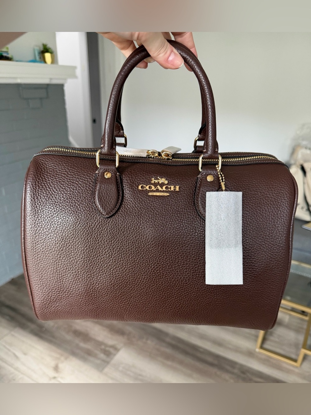 Coach Large Rowan Satchel Bag in Maple NWT